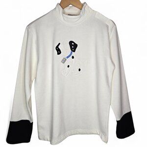 Vintage Disney World 101 Dalmatians Mock Sweater Women's Puffy Dog Graphic S